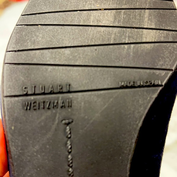 Stuart Weitzman Navy Suede Pumps (made in Spain) size 8N - Picture 9 of 10